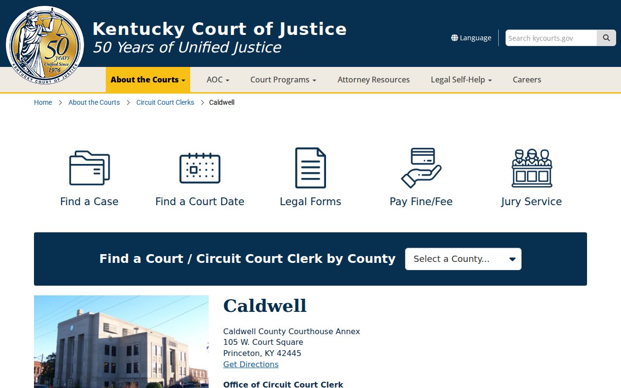 Caldwell County criminal court case information from Kentucky Court of Justice