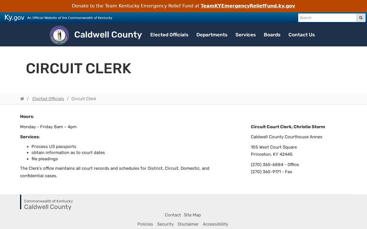 Caldwell County Circuit Clerk criminal court case records page