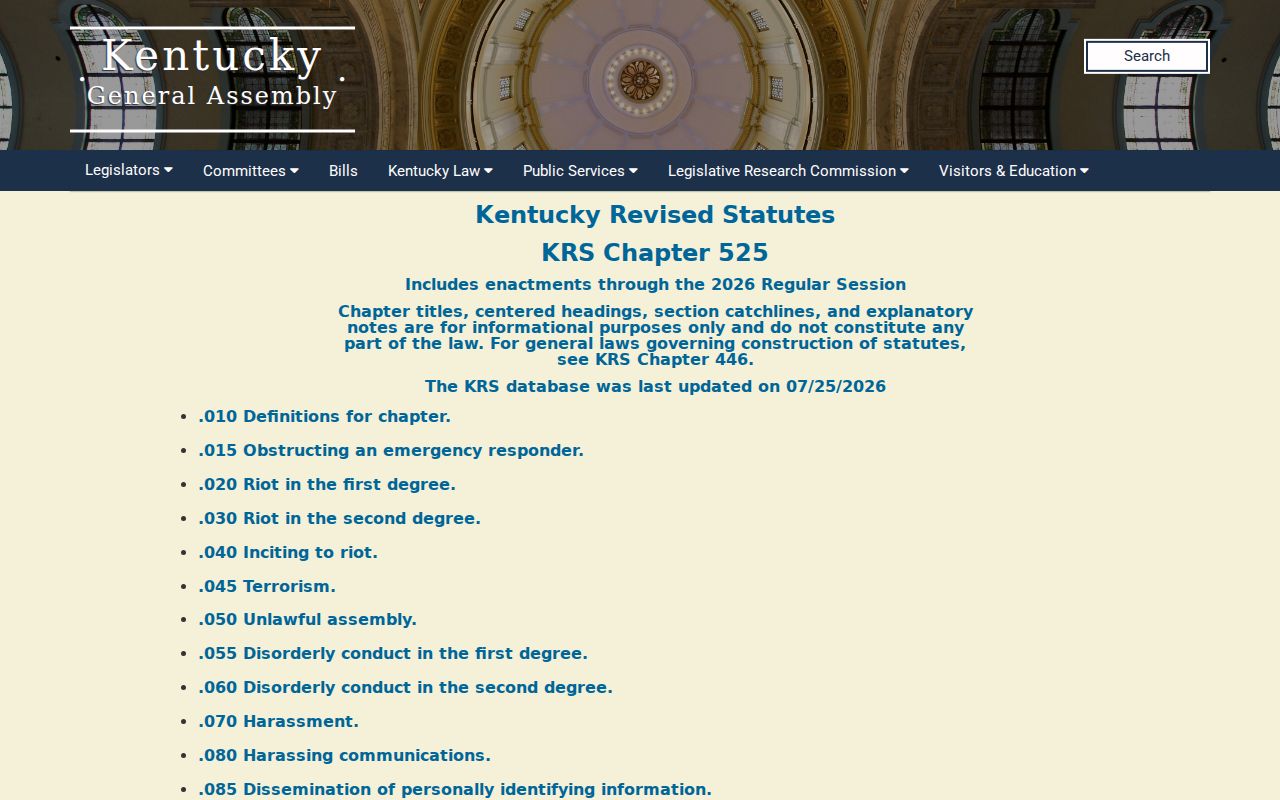 Caldwell County sex offender lookup view of Kentucky Chapter 17 registry statutes